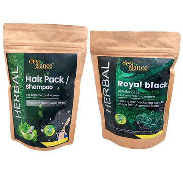 Hair Treatment for Men and Women For Soft Shiny & Healthy Hair Shampoo Strengthens Roots Reduces Hair Fall & Promotes Growth Combo Of Hair And Royal Black Powder