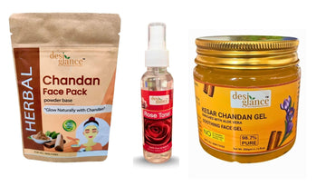 Skincare Combo Rose Toner 100ml Chandan Face Pack 25g & Coffee Scrub100g For Glowing Smooth & Radiant Skin for All Skin Types
