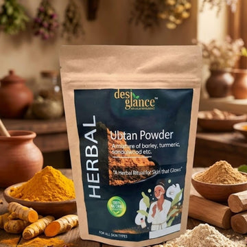 Herbal Ubtan Powder Turmeric Sandalwood & More for Brightening Acne Treatment and Skin Glow Ritual