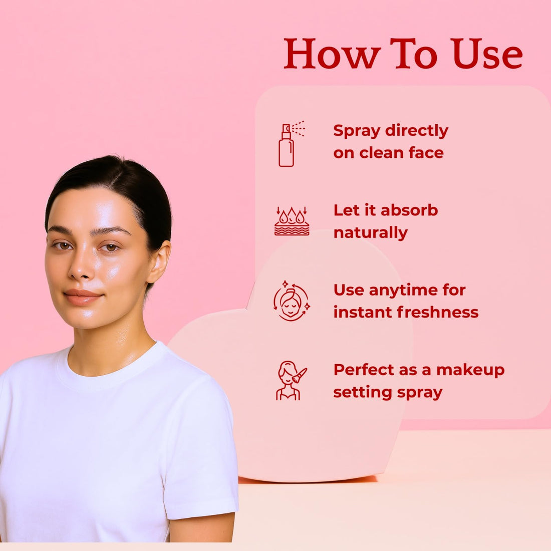 Facial Rose Toner for Glowing and Hydrated Skin Spray for All Skin Types Soothes Refreshes & Tightens Pores 100ML